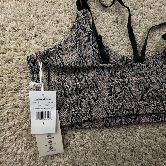 Good American Sheen Print Scoop Bra Size 5 Animal Print Design NWT - Picture 7 of 8